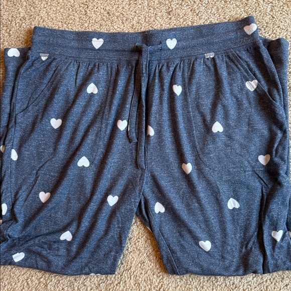 BP b p heart pajama pants lounge blue white drawstring size large - Picture 3 of 6